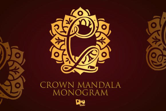 Crown Mandala Monogram: A Decorative Font for Editorial Design